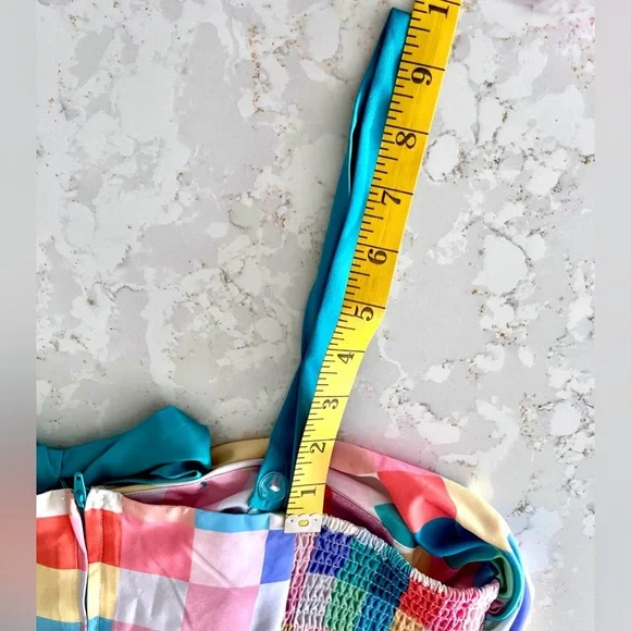 Colorful Checkered 50s Dress, Unique Vintage, Plus Size 3X (20) - Picture 9 of 11